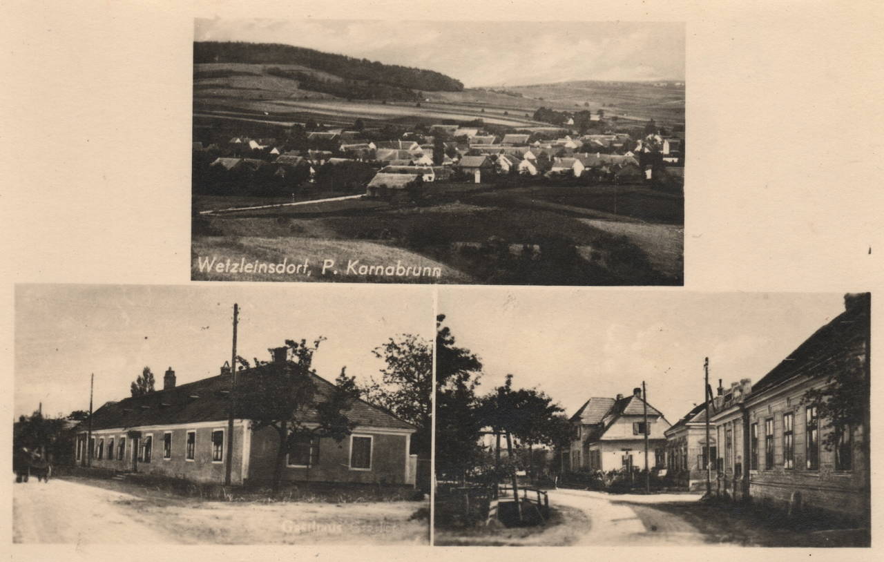 AK, AK Wetzleinsdorf, Ansichtskarte, Ansichtskarte Wetzleinsdorf, Gasthaus, Gemeinde, Panorama, Schule, VS Wetzleinsdorf